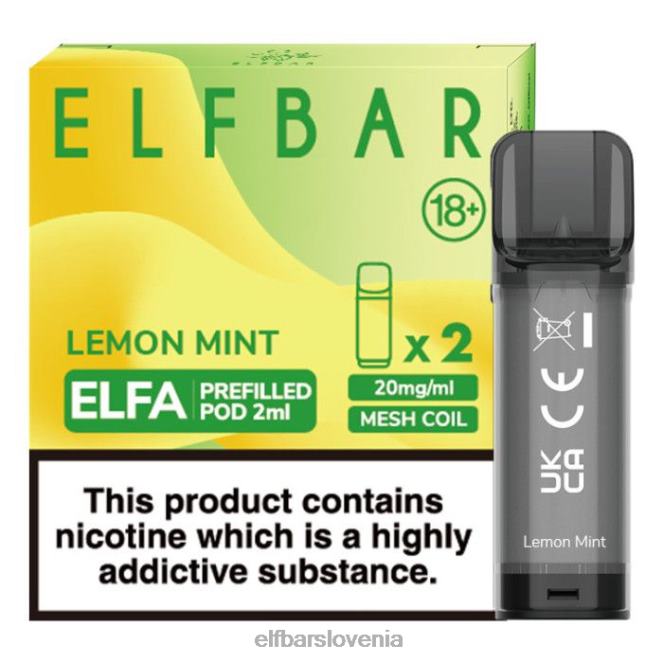 elfbar elfa napolnjena kapsula - 2 ml - 20 mg (2 paketa) 42VJN110 limonina meta