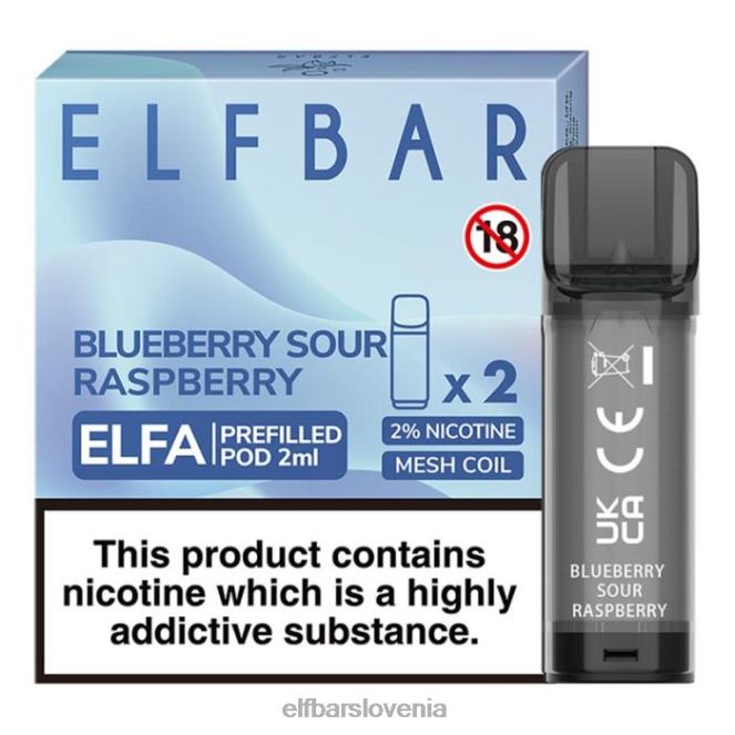 elfbar elfa napolnjena kapsula - 2 ml - 20 mg (2 paketa) 42VJN114 borovnica kisla malina