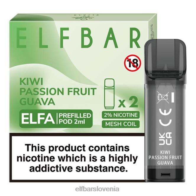 elfbar elfa napolnjena kapsula - 2 ml - 20 mg (2 paketa) 42VJN117 kivi pasijonka guava