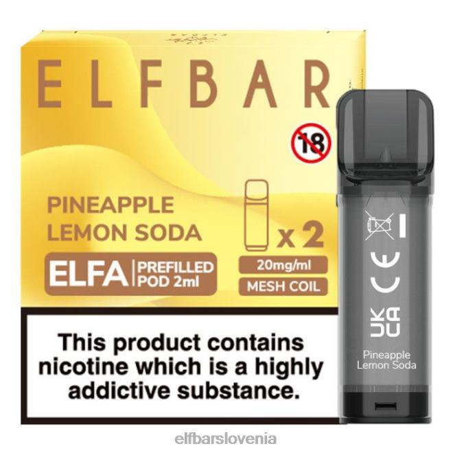 elfbar elfa napolnjena kapsula - 2 ml - 20 mg (2 paketa) 42VJN134 ananasova limonina soda
