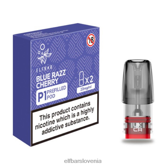 elfbar mate 500 p1 napolnjeni stroki - 20 mg (2 paketa) modra razz češnja 42VJN165